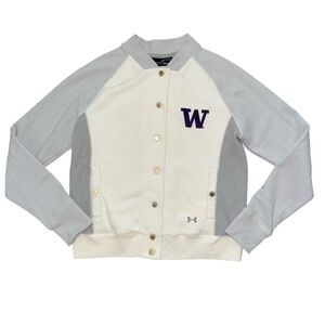 Women's Under Armour Washington Huskies Jacket Size S Letterman snap button